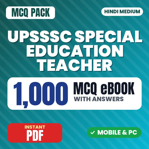 UPSSSC Special Education Teacher Exam – 1000 MCQ eBook with Answers | Hindi Medium PDF Download
