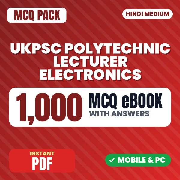UKPSC Polytechnic Lecturer Electronics Exam – 1000 MCQ eBook with Answers | Hindi Medium PDF Download
