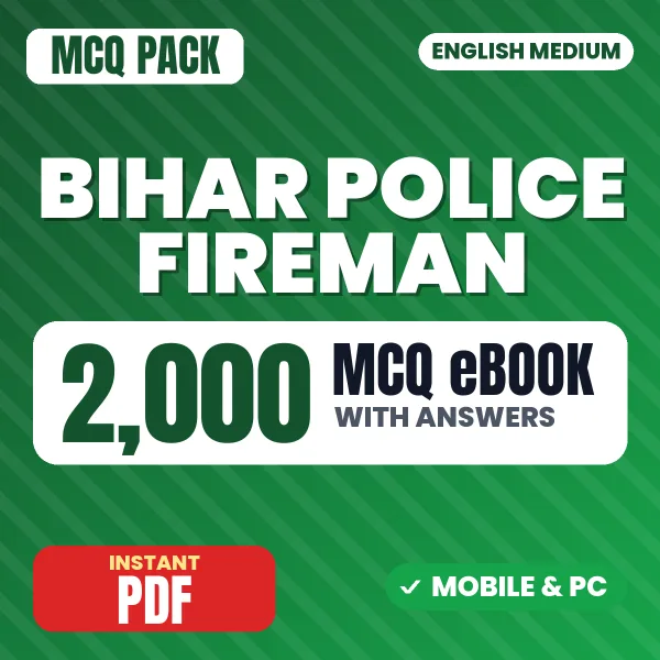 Bihar Police Fireman Exam – 2000 MCQ eBook with Answers | English Medium PDF Download