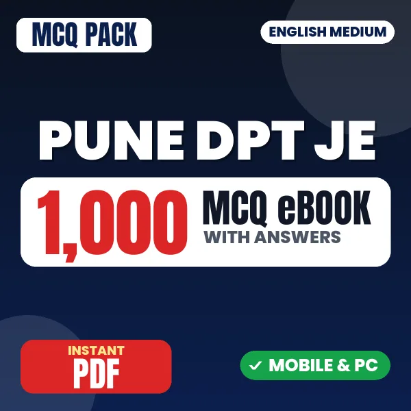 Pune DPT JE Exam (Civil Engineering) – 1000 MCQ eBook with Answers | English Medium PDF Download