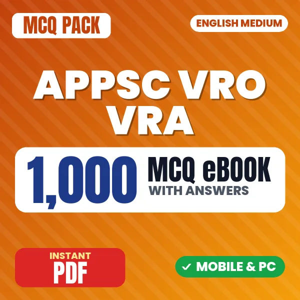 APPSC VRA Exam – 1000 MCQ eBook with Answers | English Medium PDF Download