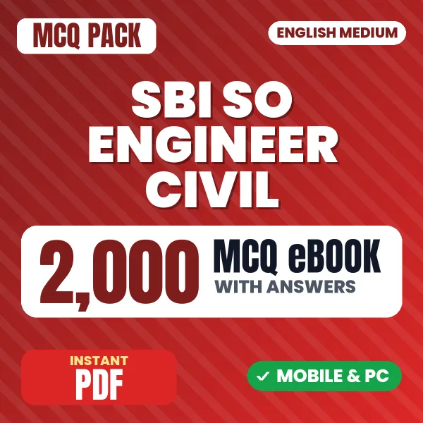 SBI SO Engineer Civil Exam – 2000 MCQ eBook with Answers | English Medium PDF Download