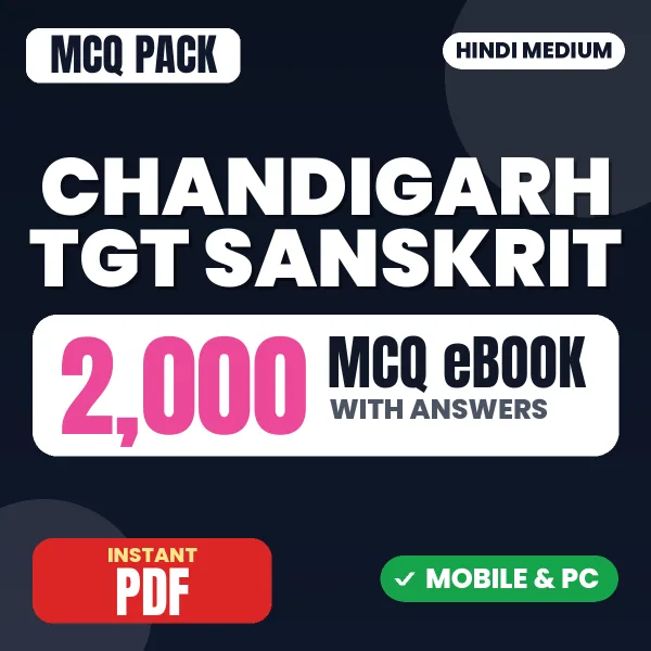 Chandigarh TGT Sanskrit Exam – 2000 MCQ eBook with Answers | Hindi Medium PDF Download