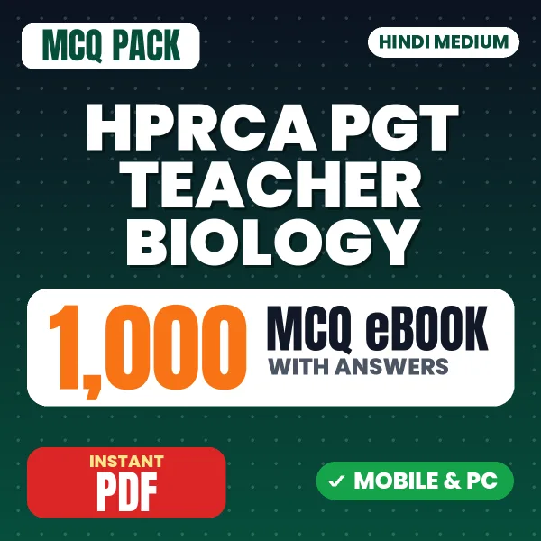 HPRCA PGT Teacher (Biology) Exam – 1000 MCQ eBook with Answers | Hindi Medium PDF Download
