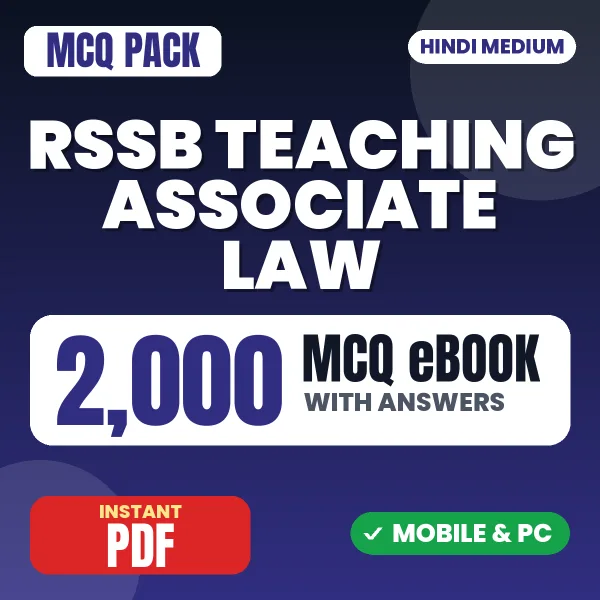 RSSB Teaching Associate (Law) Paper-1 Exam – 2000 MCQ eBook with Answers | Hindi Medium PDF Download