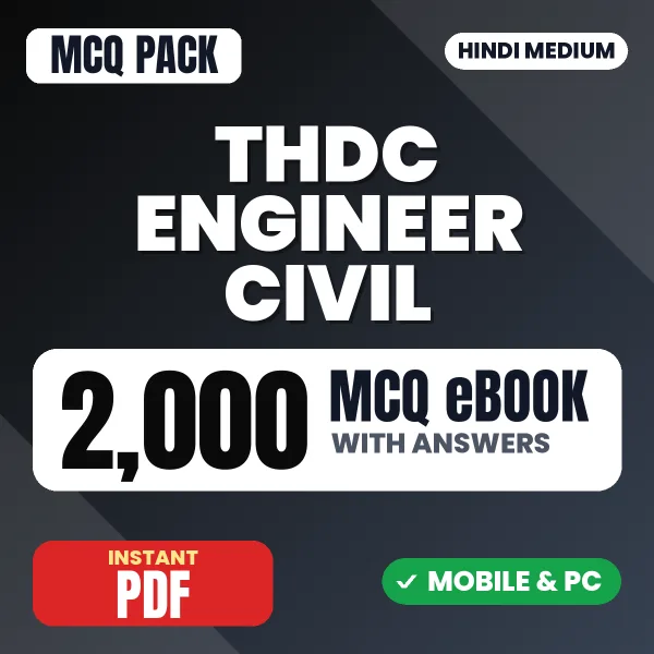 THDC Engineer (Civil) Exam – 2000 MCQ eBook with Answers | Hindi Medium PDF Download