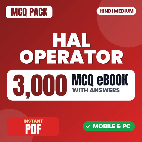 HAL Operator (Fitter) Exam – 3000 MCQ eBook with Answers | Hindi Medium PDF Download