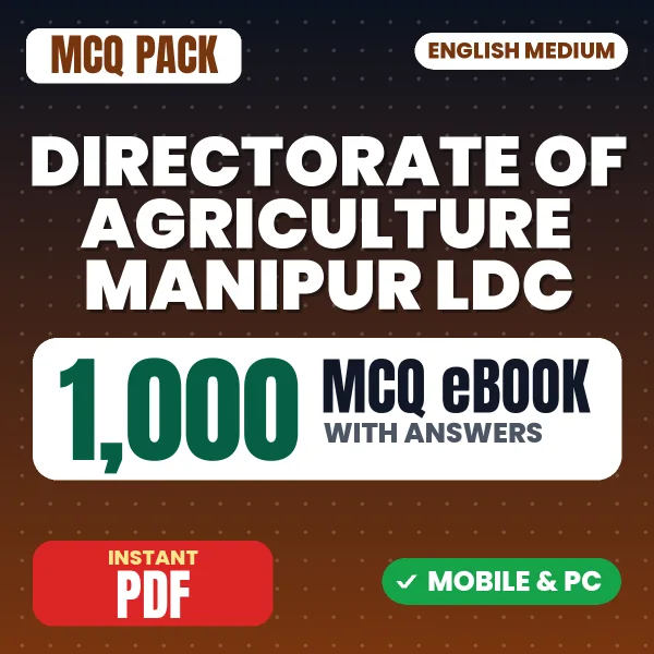 Directorate of Agriculture Manipur LDC Exam – 1000 MCQ eBook with Answers | English Medium PDF Download