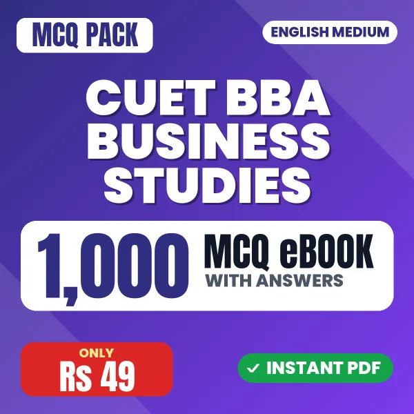 CUET BBA Business Studies Exam – 1000 MCQ eBook with Answers | English Medium PDF Download