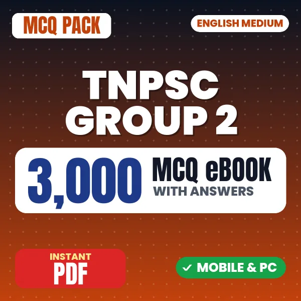 TNPSC Group 2 Prelims Exam – 3000 MCQ eBook with Answers | English Medium PDF Download