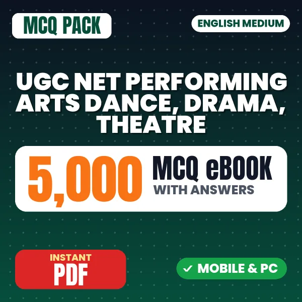 NTA UGC NET Performing Arts - Drama/ Theatre Exam – 5000 MCQ eBook with Answers | English Medium PDF Download