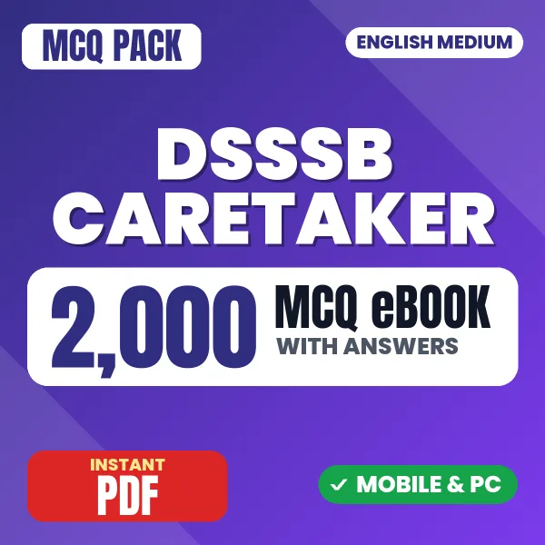 DSSSB Caretaker Exam – 2000 MCQ eBook with Answers | English Medium PDF Download