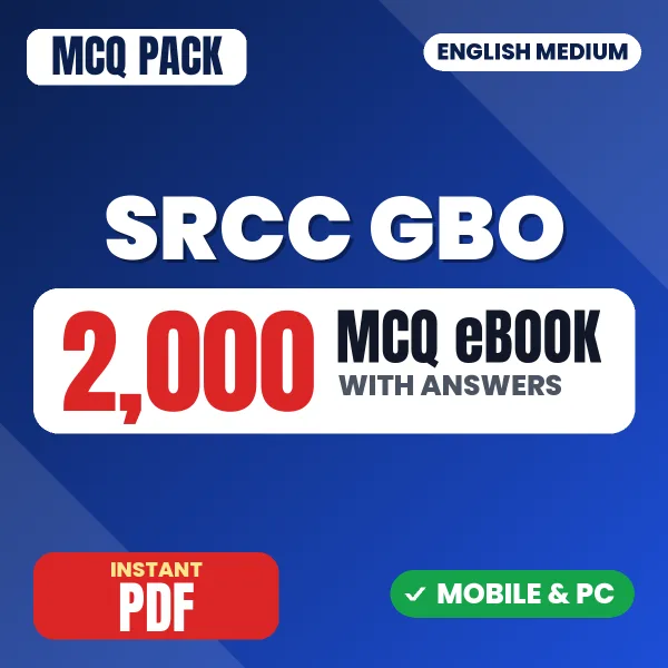 SRCC GBO Exam – 2000 MCQ eBook with Answers | English Medium PDF Download