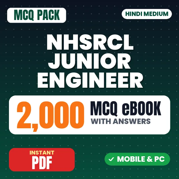 NHSRCL Junior Engineer (Civil/Track) Exam – 2000 MCQ eBook with Answers | Hindi Medium PDF Download
