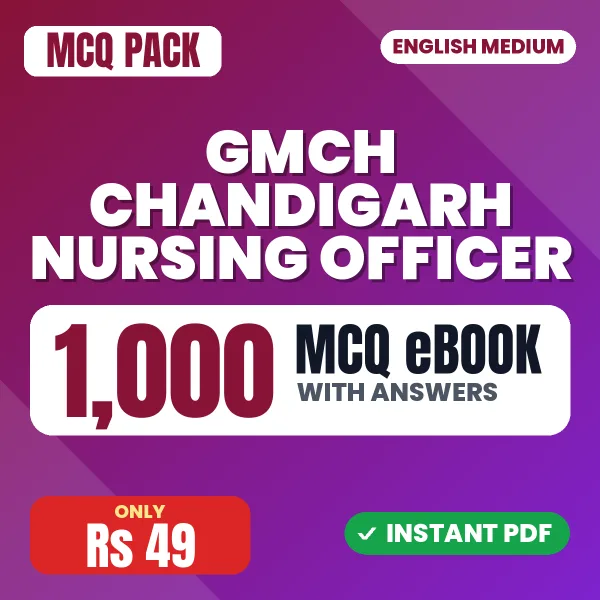 GMCH Chandigarh Nursing Officer Exam – 1000 MCQ eBook with Answers | English Medium PDF Download