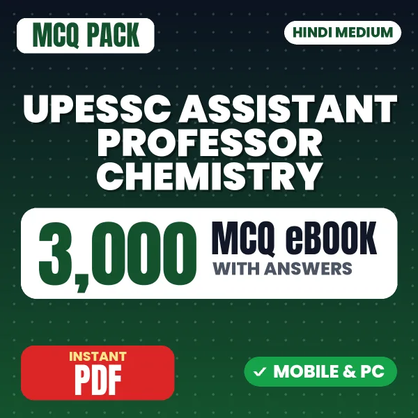 UPESSC Assistant Professor (Chemistry) Exam – 3000 MCQ eBook with Answers | Hindi Medium PDF Download