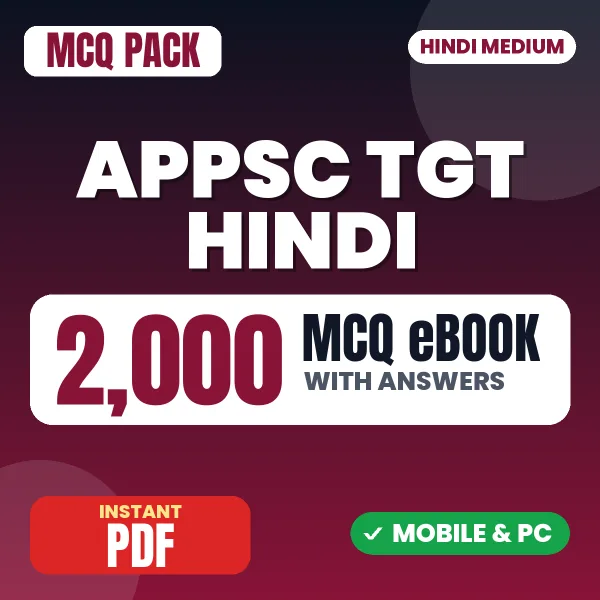 APPSC TGT Hindi Exam Paper 1 – 2000 MCQ eBook with Answers | Hindi Medium PDF Download