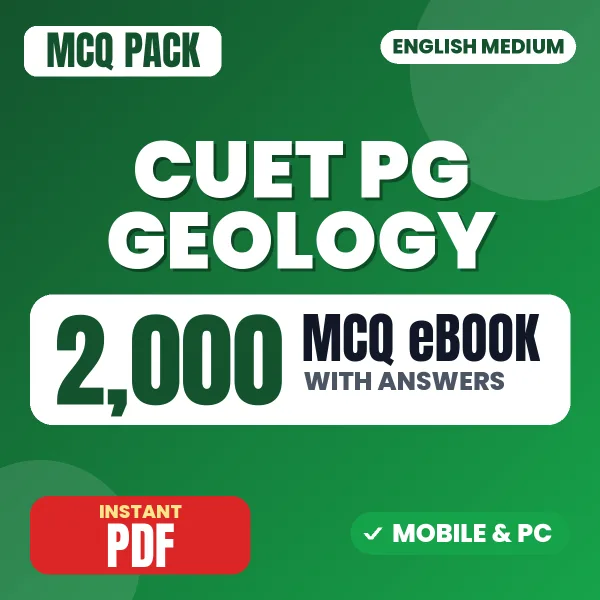 CUET PG (Geology) Exam – 2000 MCQ eBook with Answers | English Medium PDF Download