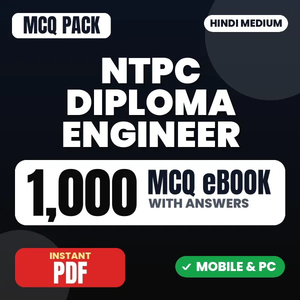 NTPC Diploma Engineer (Paper- I) Exam – 1000 MCQ eBook with Answers | Hindi Medium PDF Download