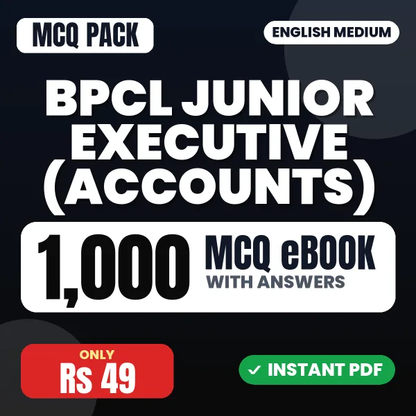 BPCL Junior Executive (Accounts) Exam – 1000 MCQ eBook with Answers | English Medium PDF Download