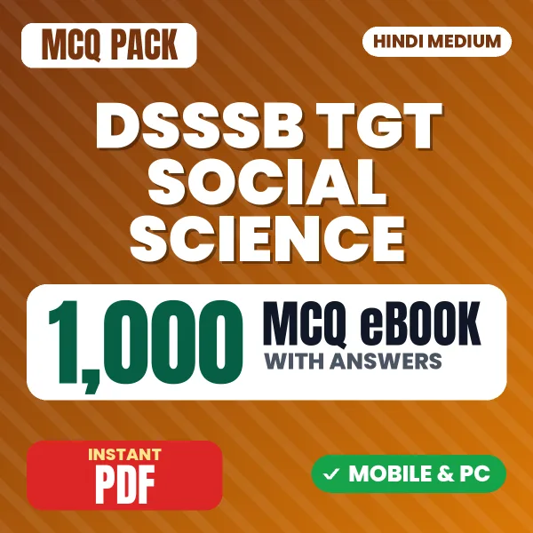 DSSSB TGT Social Science Exam – 1000 MCQ eBook with Answers | Hindi Medium PDF Download