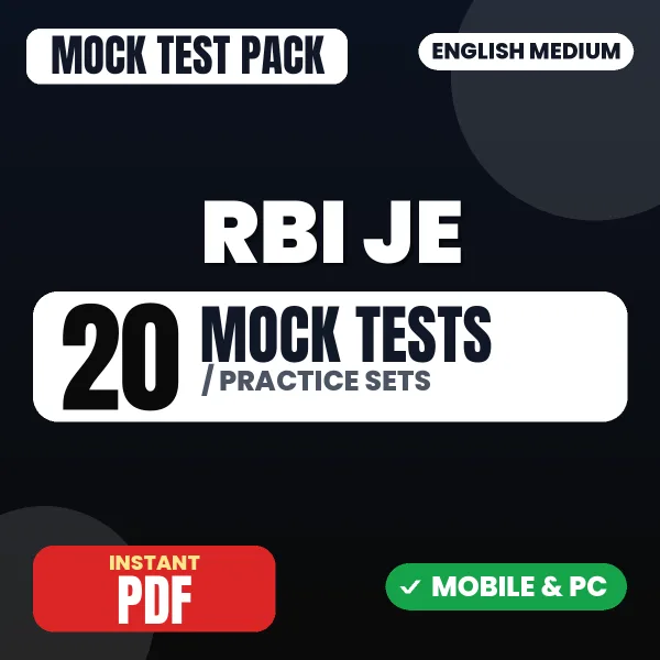 RBI Junior Engineer Electrical Exam – 20 Mock Tests / Practice Sets | English Medium PDF Download