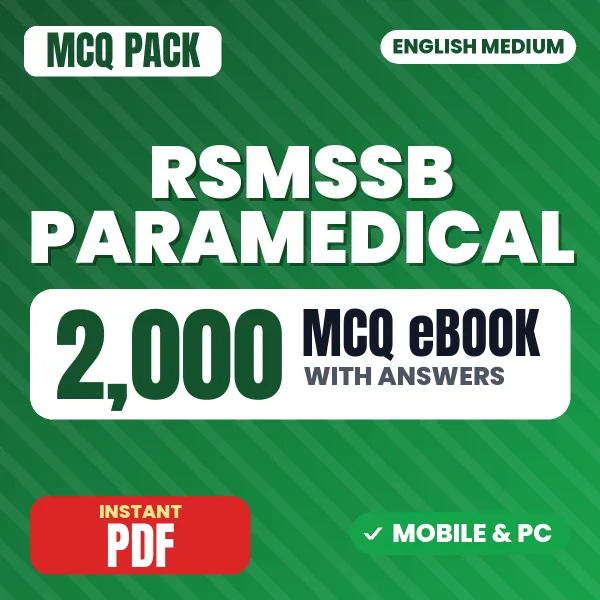 RSMSSB Paramedical Exam – 2000 MCQ eBook with Answers | English Medium PDF Download