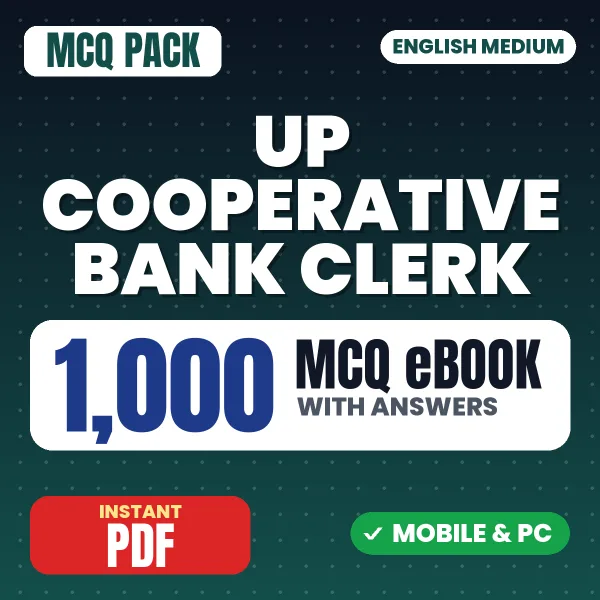 UP Cooperative Bank Clerk Preliminary Exam – 1000 MCQ eBook with Answers | English Medium PDF Download