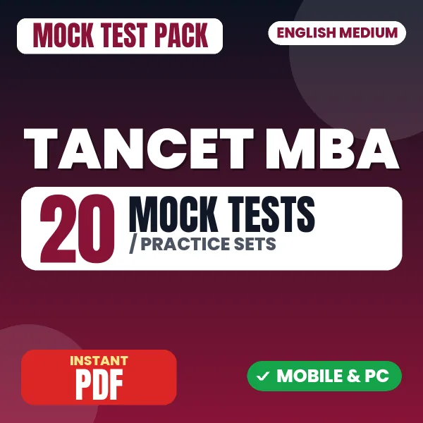 TANCET MCA Exam – 20 Mock Tests / Practice Sets | English Medium PDF Download