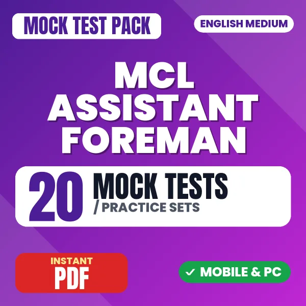 MCL Assistant Foreman (Electrical) Trainee Exam – 20 Mock Tests / Practice Sets | English Medium PDF Download