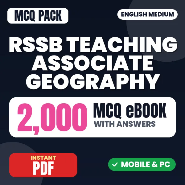 RSSB Teaching Associate (Geography) Exam Paper 1 – 2000 MCQ eBook with Answers | English Medium PDF Download