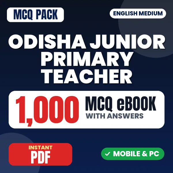 Odisha Junior Primary Teacher Exam – 1000 MCQ eBook with Answers | English Medium PDF Download
