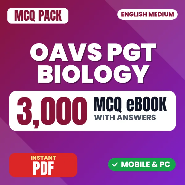 OAVS PGT Biology Exam – 3000 MCQ eBook with Answers | English Medium PDF Download
