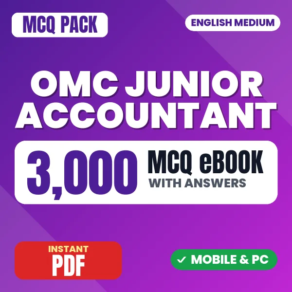 OMC Junior Accountant Exam – 3000 MCQ eBook with Answers | English Medium PDF Download
