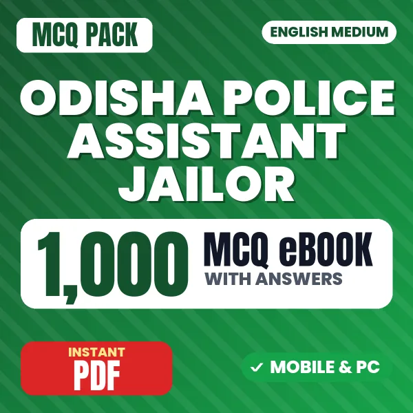 Odisha Police Asst. Jailor (Paper-II) Exam – 1000 MCQ eBook with Answers | English Medium PDF Download