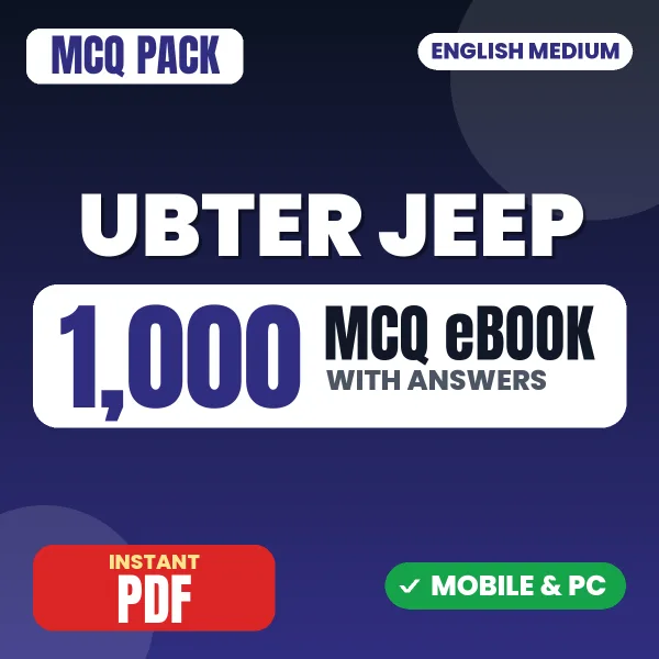 UBTER JEEP Exam – 1000 MCQ eBook with Answers | English Medium PDF Download
