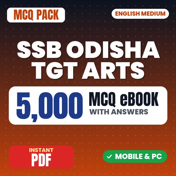 SSB Odisha TGT (Arts) Exam – 5000 MCQ eBook with Answers | English Medium PDF Download