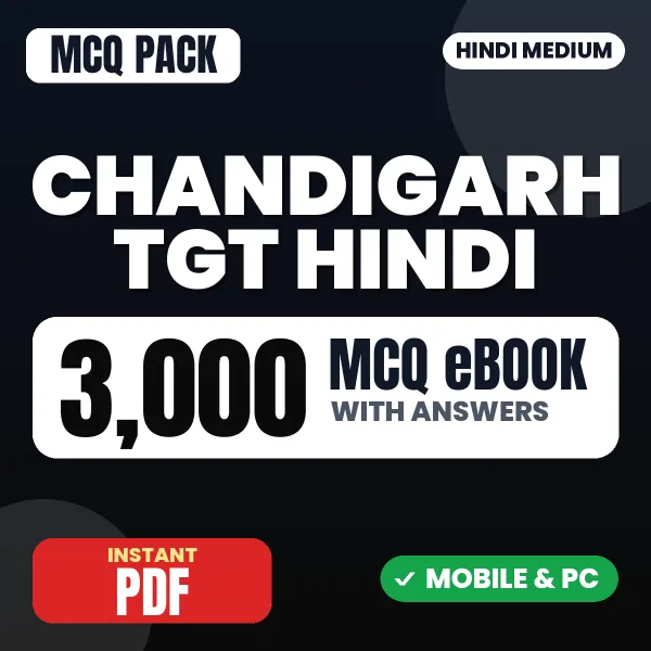Chandigarh TGT (Hindi) Exam – 3000 MCQ eBook with Answers | Hindi Medium PDF Download