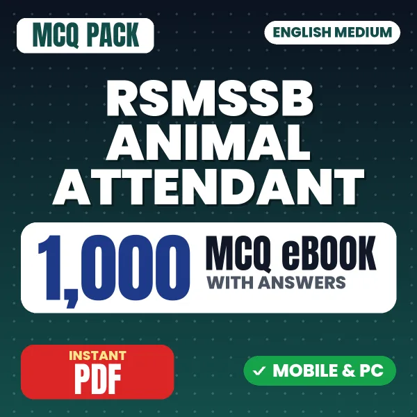 RSMSSB Animal Attendant Exam – 1000 MCQ eBook with Answers | English Medium PDF Download