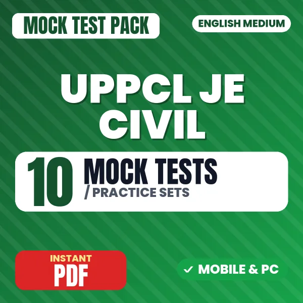 UPPCL Junior Engineer Exam (Civil) – 10 Mock Tests / Practice Sets | English Medium PDF Download