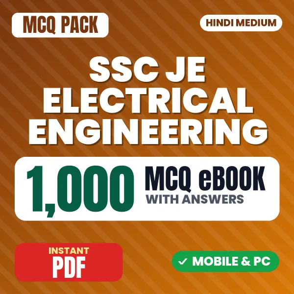 SSC JE Electrical Engineering Exam Paper 1 – 1000 MCQ eBook with Answers | Hindi Medium PDF Download