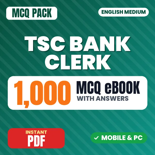 TSC Bank Clerk Exam – 1000 MCQ eBook with Answers | English Medium PDF Download
