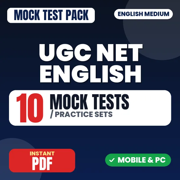 UGC NET English Exam – 10 Mock Tests / Practice Sets | English Medium PDF Download