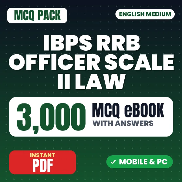 IBPS RRB Officer Scale II (Law) Exam – 3000 MCQ eBook with Answers | English Medium PDF Download
