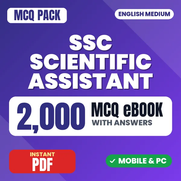 SSC Scientific Assistant Paper-1 Exam – 2000 MCQ eBook with Answers | English Medium PDF Download