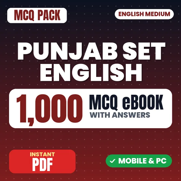 Punjab SET English Exam – 1000 MCQ eBook with Answers | English Medium PDF Download
