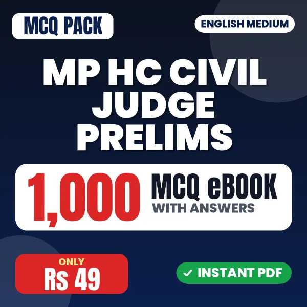 MP HC Civil Judge Prelims Exam – 1000 MCQ eBook with Answers | English Medium PDF Download