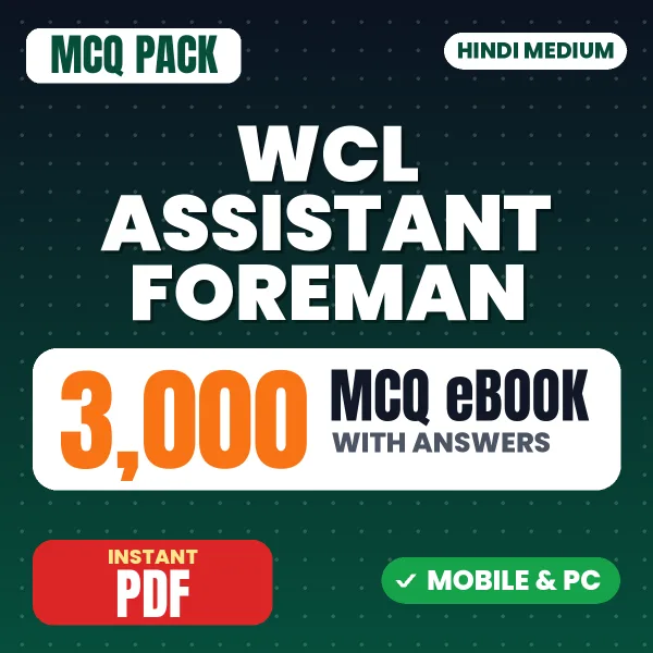 WCL Assistant Foreman Exam – 3000 MCQ eBook with Answers | Hindi Medium PDF Download
