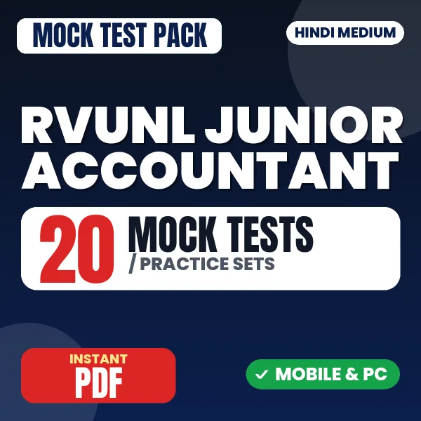 RVUNL Junior Accountant Exam – 20 Mock Tests / Practice Sets | Hindi Medium PDF Download