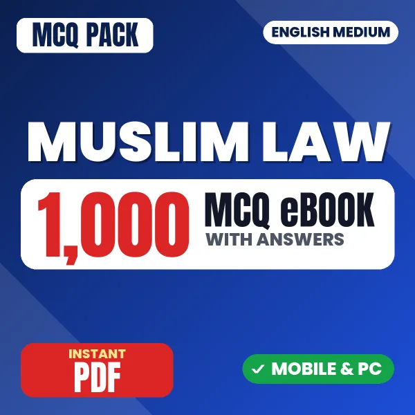 Muslim Law – 1000 MCQ eBook with Answers | English Medium PDF Download